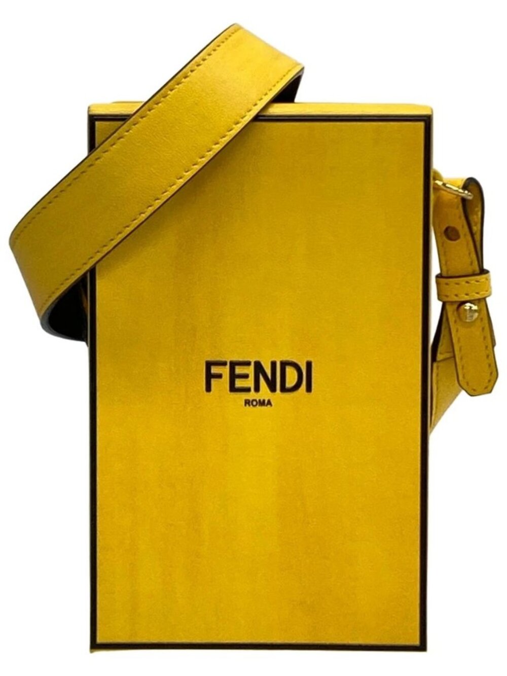 FENDI Fendi pack 7VA519 Yellow Black Leather Shoulder Bag